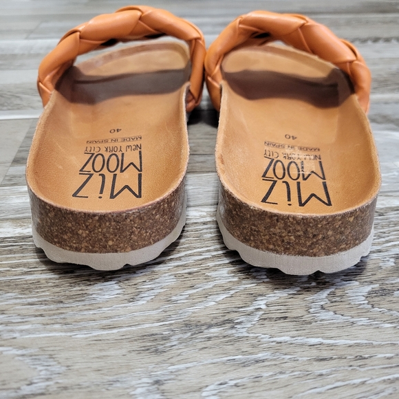 40 Miz Mooz Leather Woven Slide Sandals - Rope Orange Size 9-9.5 - Picture 6 of 8